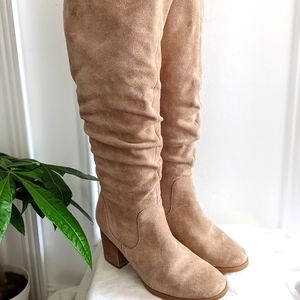 Suede knee high boots by Levity